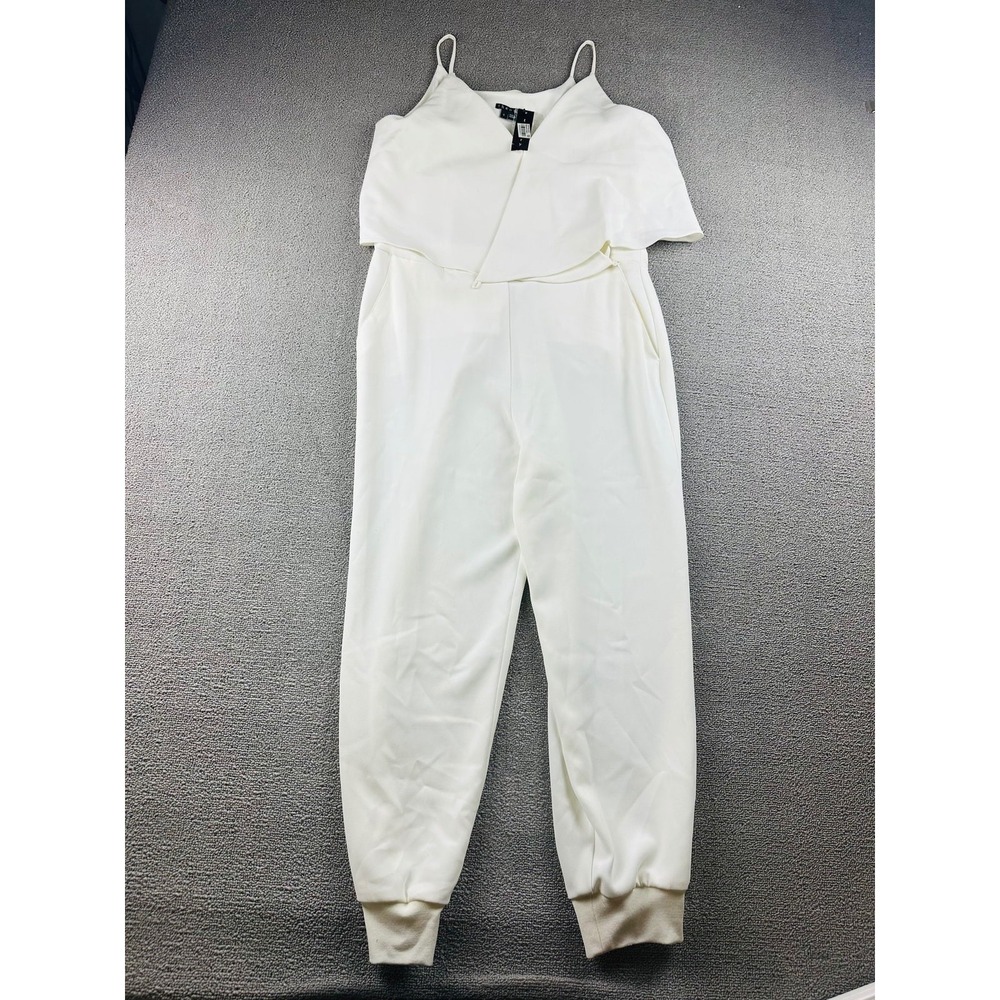 Theory Odila Jumpsuit Women 8 White Layered Crepe Sleeveless Chic Party Designer